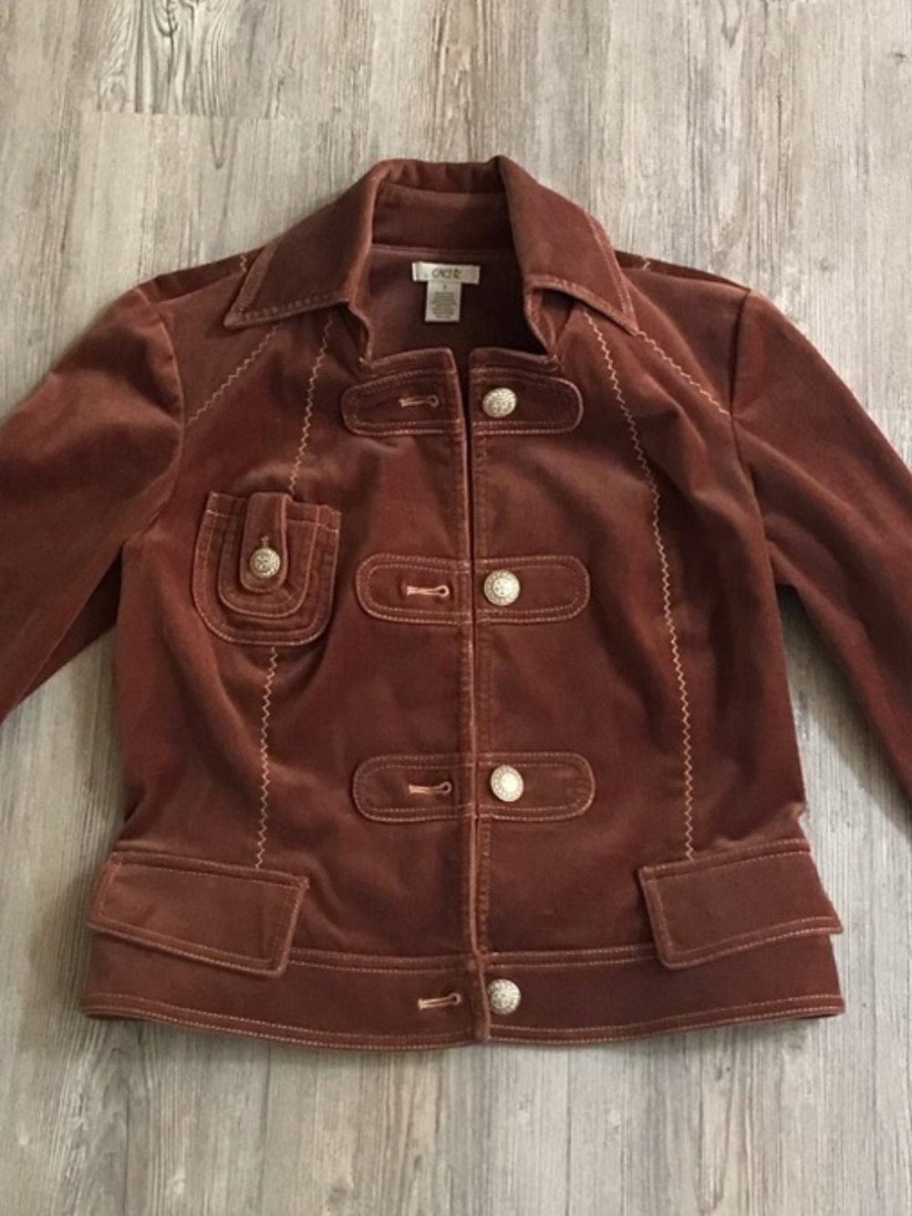 Cache Velvet Button-Front  Jacket
